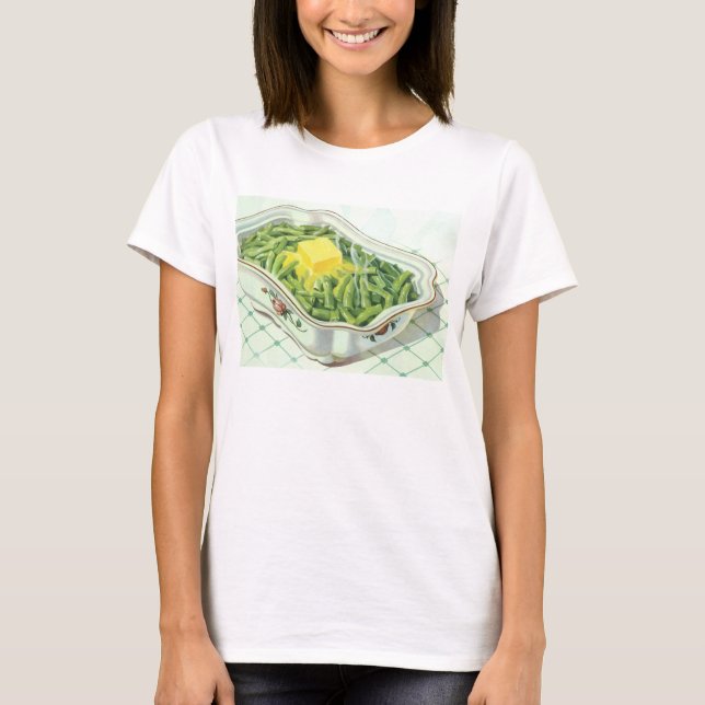 Vintage mat, grönsakspannkaka med smör t-shirt (Framsida)