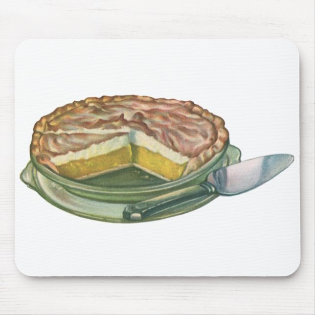 Vintage mat, lemon meringue paj dessert musmatta (Framsidan)