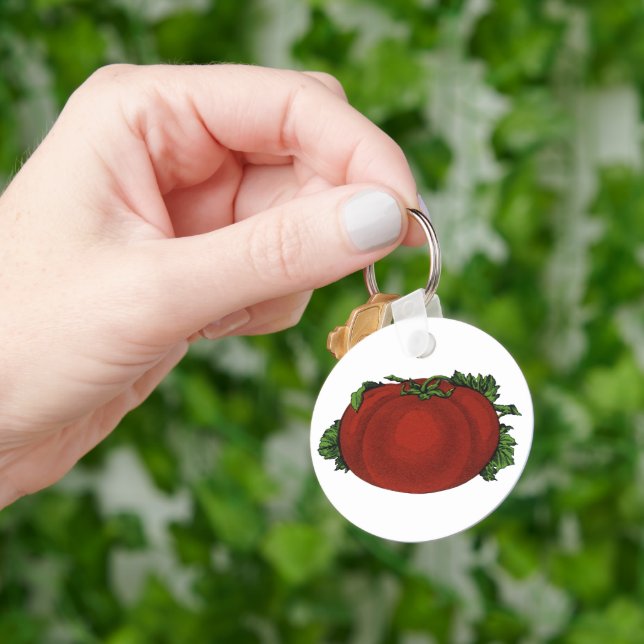 Vintage Mat, Ripe Tomato, Grönsaker och frukt Nyckelring (Hand)