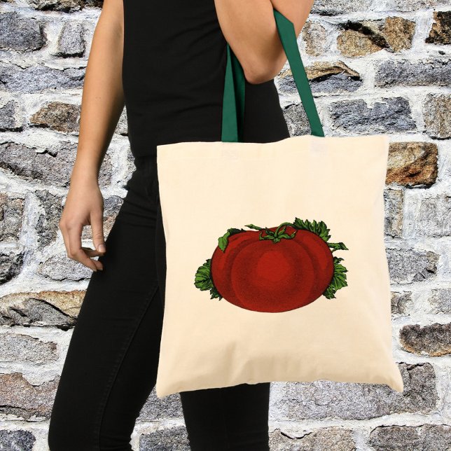 Vintage Mat, Ripe Tomato, Grönsaker och frukt Tygkasse (Skapare uppladdad)