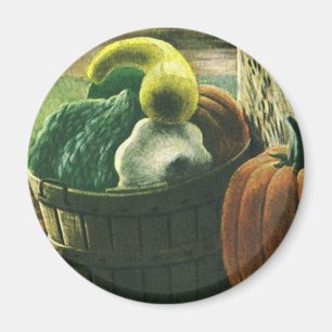 Vintage mat, vintersquash, pumpa och äpplen magnet