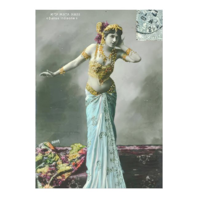 Vintage Mata Hari-vykort Fototryck (Framsidan)