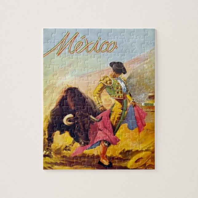 Vintage Matador Mexico Travel Advertisation Pussel (Vertikal)
