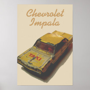 Vintage MatchBox Gult Cab Poster