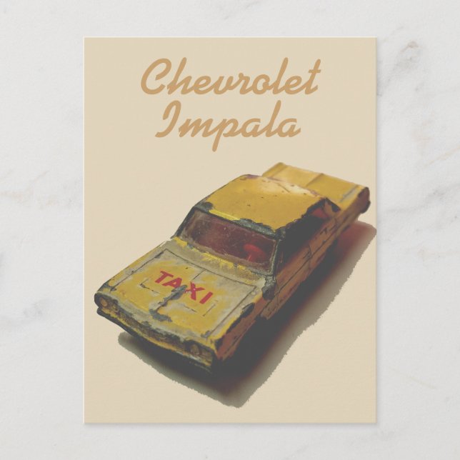 Vintage MatchBox Gult Cab Vykort (Framsida)