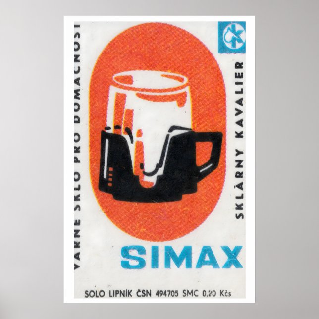 Vintage Matchbox Kaffekanna Tryck, Retro Kök Poster (Framsidan)