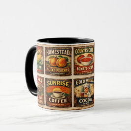 vintage matetiketter mugg