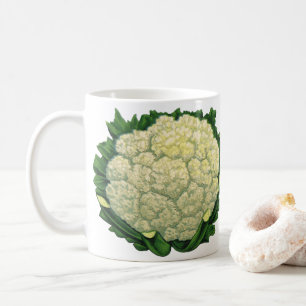 Vintage matgrönsaker grönsaker blomkål kaffemugg