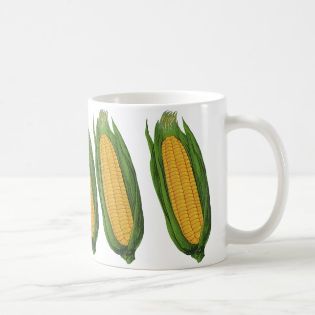 Vintage matgrönsaker; Gul majs på kolven Kaffemugg (Höger)