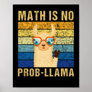 Vintage Math är ingen professor Llama Math Llama-l Poster