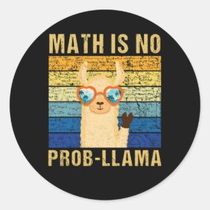 Vintage Math är ingen professor Llama Math Llama-l Runt Klistermärke