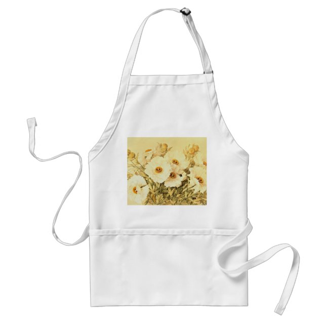 Vintage Matilija Poppies - Apron Förkläde (Framsidan)