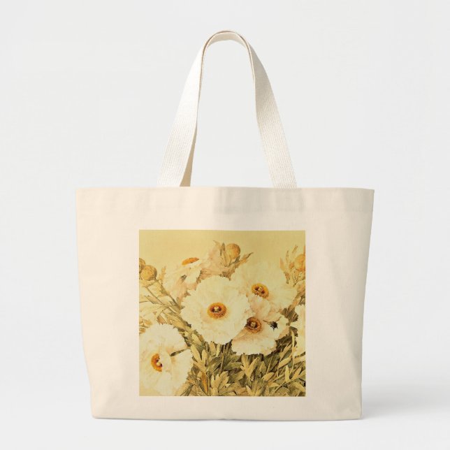 Vintage Matilija Poppies - Bag Jumbo Tygkasse (Framsidan)