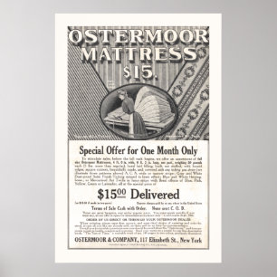 Vintage Mattress Ad från 1906 Poster