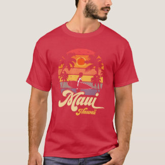 Vintage Maui Hawaii Hawaiianskt Beach Surfing 70s  T Shirt