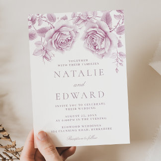 Vintage & Mauve Ro Wonderful Bröllop Inbjudningar