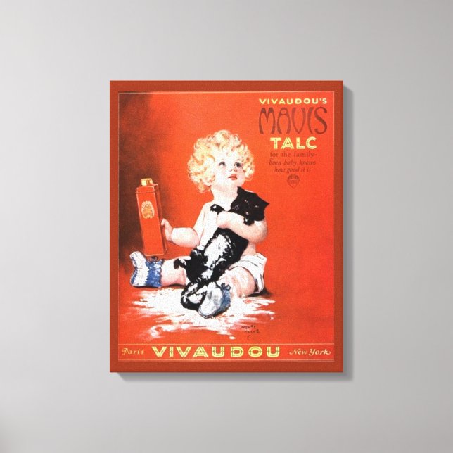Vintage Mavis Talcum Powder Advertisement Canvastryck (Framsida)