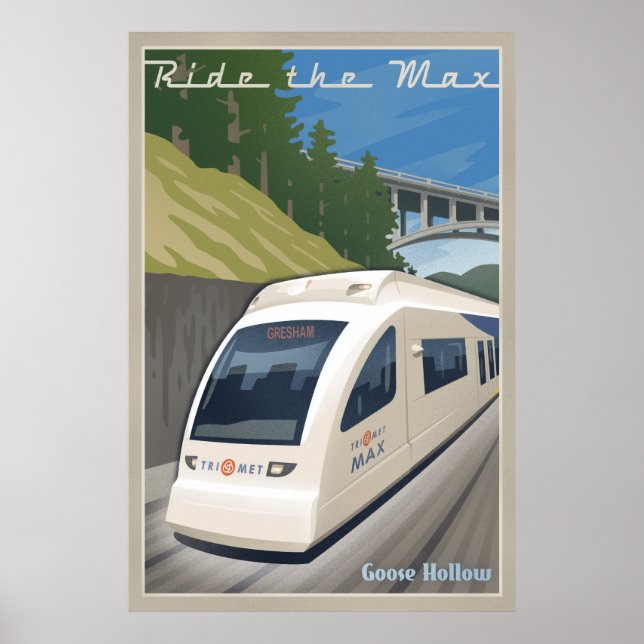 Vintage Max Light Rail Travel Poster (Framsidan)