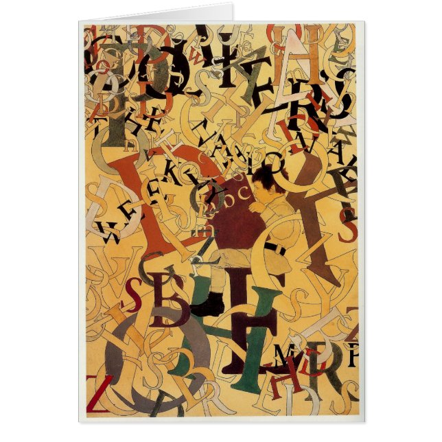 Vintage Maxfield Parrish Alphabet Hälsningskort (Framsidan)