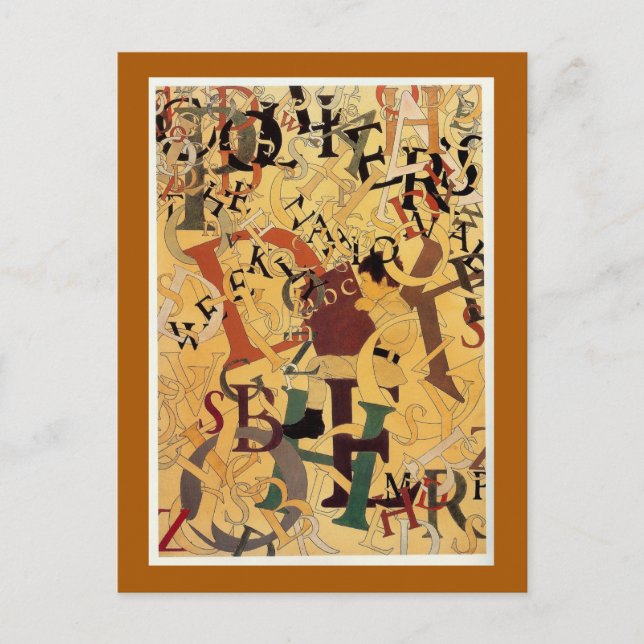 Vintage Maxfield Parrish "Alphabet" Vykort (Framsida)