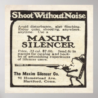 Vintage Maxim Silencer från 1920 Poster