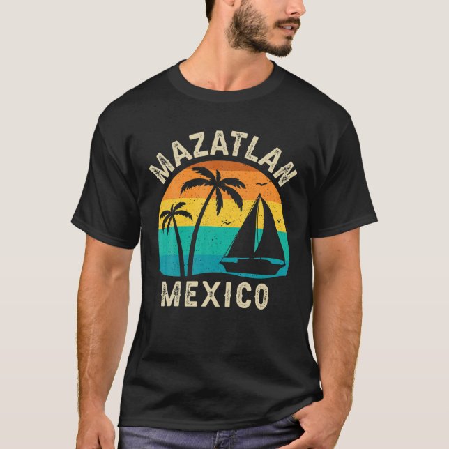 Vintage Mazatlan Mexico Sunset - Matchande familj  T Shirt (Framsida)