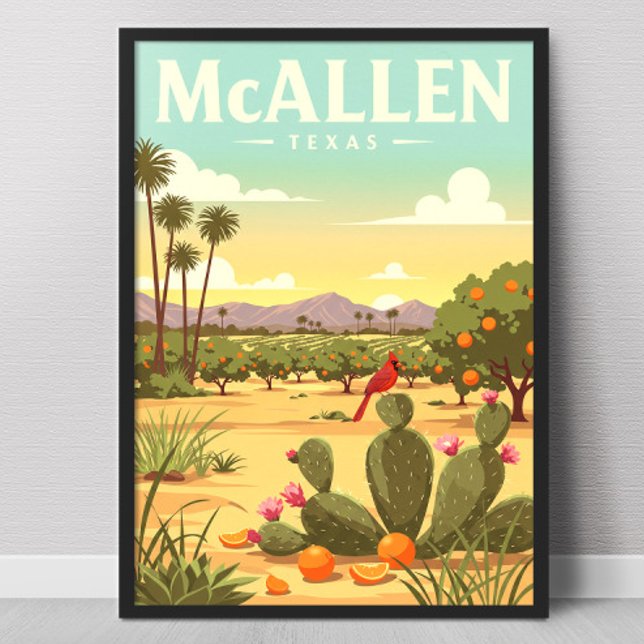 Vintage McAllen Texas Poster (Skapare uppladdad)