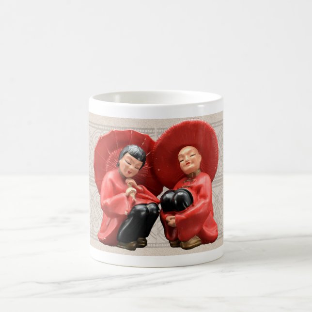 VINTAGE MCM CERAMIC FIGURINE KAFFEMUGG (Center)