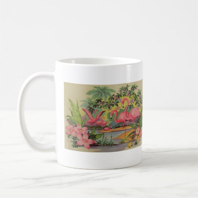 Vintage MCM Flamingos Kaffemugg (Vänster)