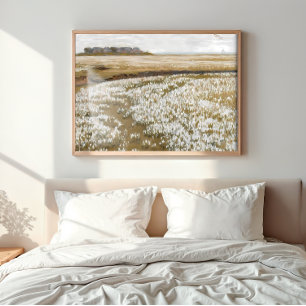 Vintage Meadow Landscape Countryside Fält Canvastryck