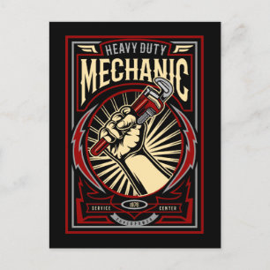 Vintage Mechanic Garage Mancave Vykort