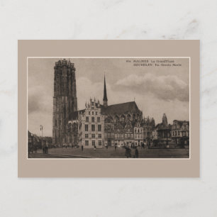 Vintage Mechelen Malines Grote Markt Grand Ställe Vykort