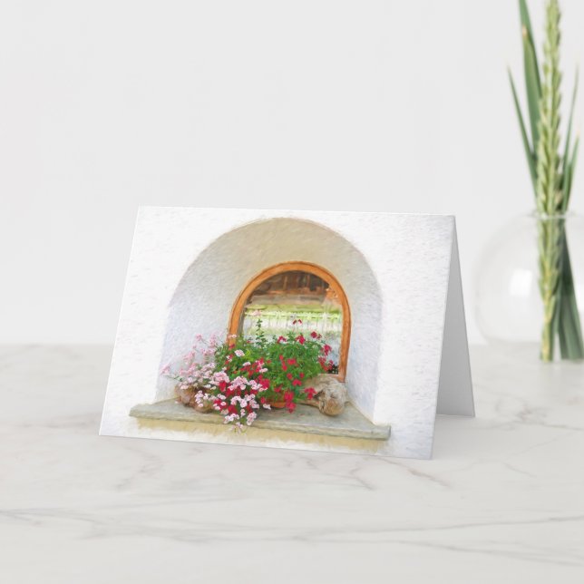 vintage med blommor kort (Framsida)