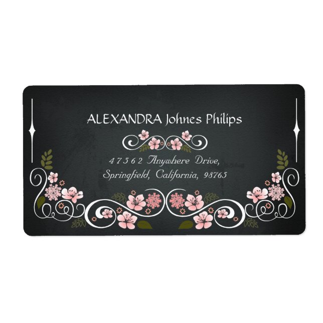 Vintage med fetstil för  av blommigt-kalkylpanel,  fraktsedel (Framsidan)