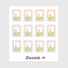 Vintage med grönt Julgran Klistermärken