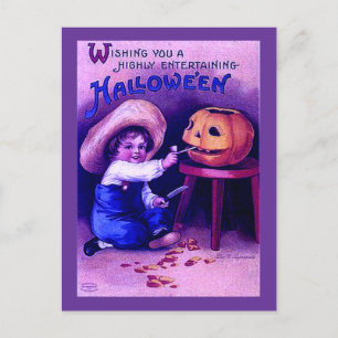 Vintage med Halloween-vykort Vykort