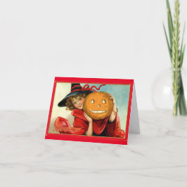 Vintage med Pumpkin Halloween-hälsningskort Kort