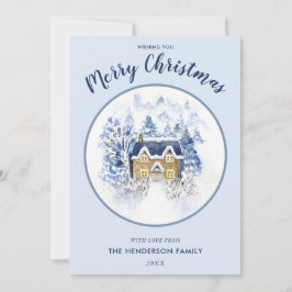 Vintage med täckt Snö- Julkort