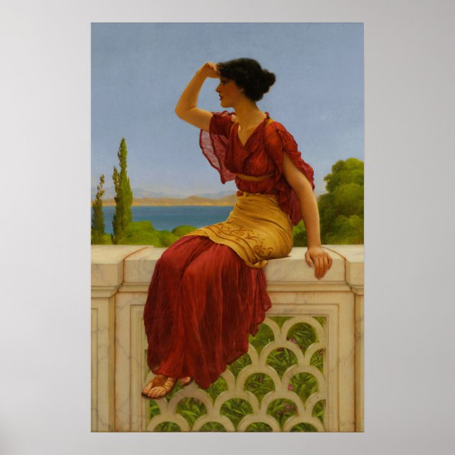 Vintage Medelhavsutsikt Klassisk Konst Poster (Framsidan)