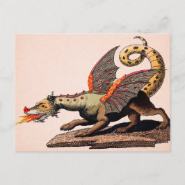 Vintage medeltida drakpostkort vykort