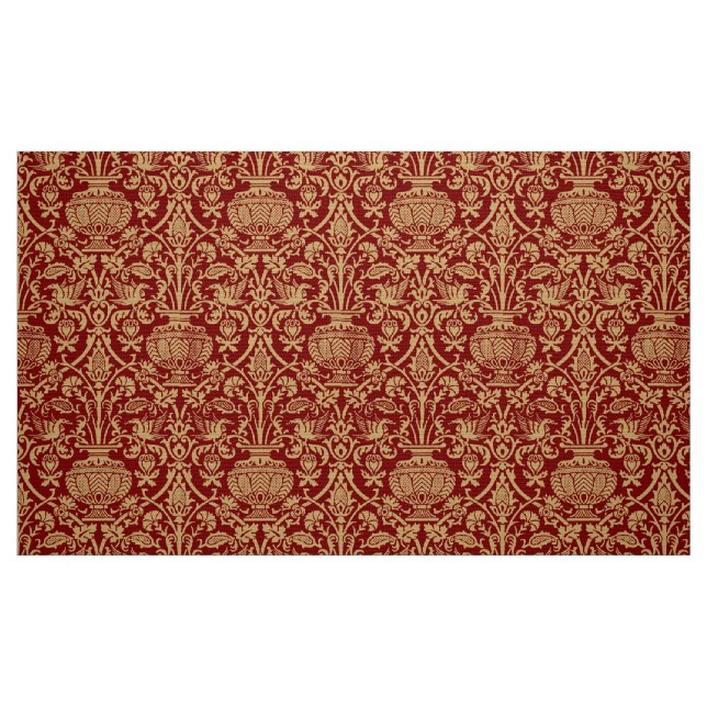 Vintage medeltida renässansstil urnor Mönster Tyg (Fat Quarter)