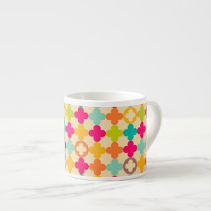 Vintage medeltida rosett mönster espressomugg