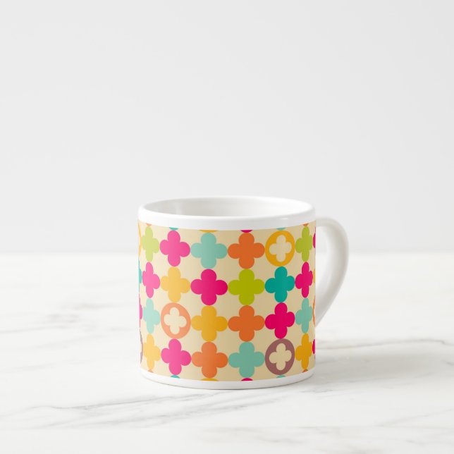 Vintage medeltida rosett mönster espressomugg (Framsida höger)
