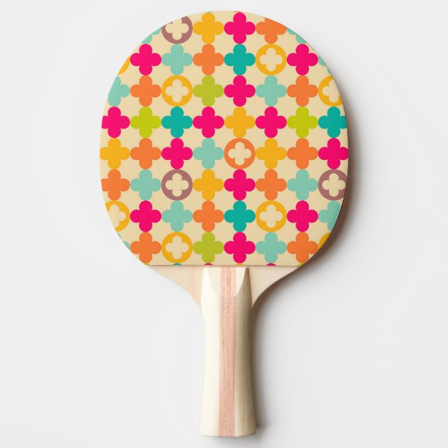 Vintage medeltida rosette mönster pingisracket (Framsidan)