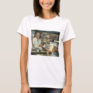 Vintage Medicin, Apotekare och Flicka på Apotek T Shirt