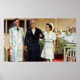 Vintage Medicin, Doktor och sjuksköterska med pati Poster