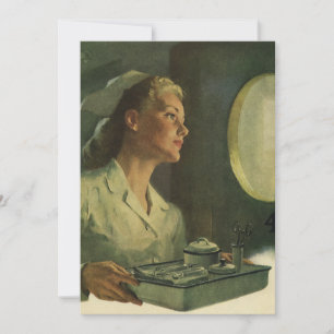 Vintage Medicin, Sjuksköterska med Medicinska Verk Inbjudningar