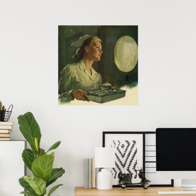 Vintage Medicin, sjuksköterska med Verktyg Poster (Hemmakontoret)