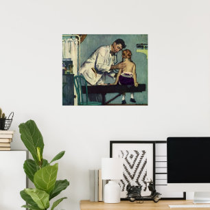 Vintage Medicine, Doktor som ser en flicka patient Poster