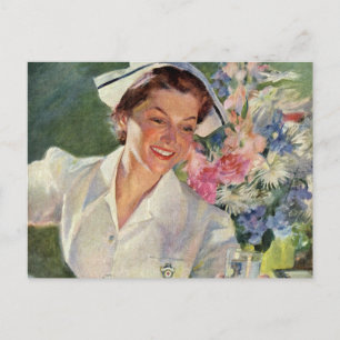Vintage Medicine, Lycklig Nurse i Uniform Vykort